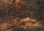 Maksymilian Gierymski Apple-tree over stream. oil painting